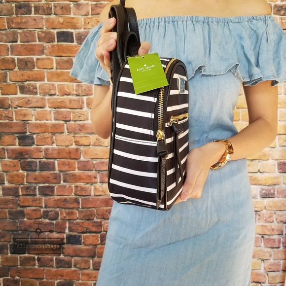 Kate spade mini bradley wilson backpack stripe blk - Picture 5 of 5